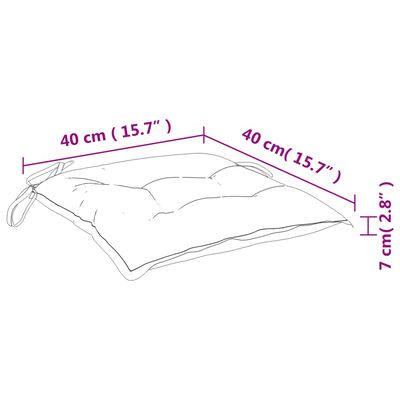 vidaXL Cuscini per Sedia 2 pz Antracite 40x40x7 cm in Tessuto Oxford