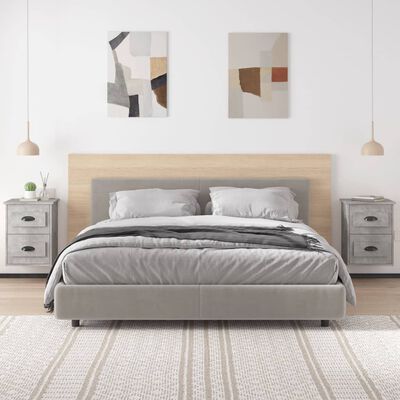 vidaXL Comodini a Parete 2 pz Grigio Cemento 41,5x36x53 cm