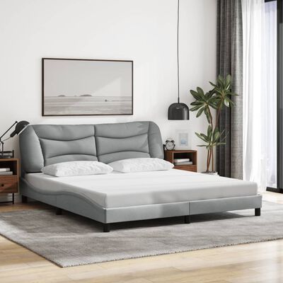 vidaXL Giroletto senza Materasso Grigio Chiaro 180x200 cm Tessuto