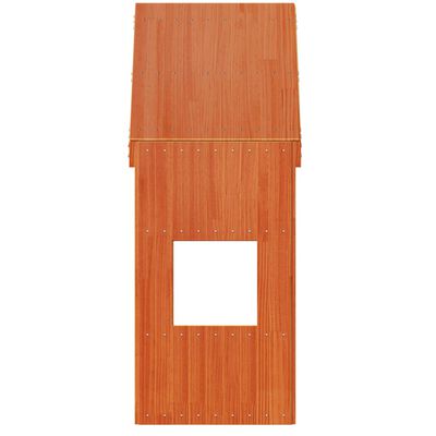 vidaXL Tetto Letto Bambini Marrone Cera 55x84x132 Legno Massello Pino