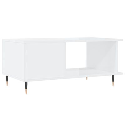 vidaXL Tavolino da Salotto Bianco Lucido 90x50x40 cm Legno Multistrato