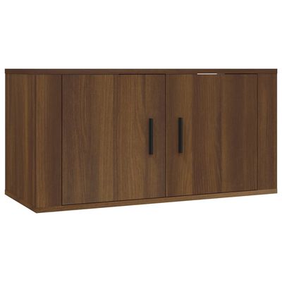 vidaXL Set Mobili Porta TV 3 pz Rovere Marrone in Legno Multistrato