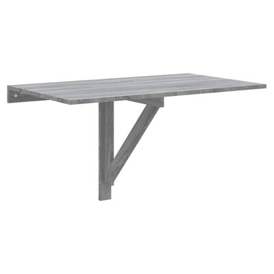 vidaXL Tavolino Muro Pieghevole Grigio Sonoma 100x60x56 cm Multistrato