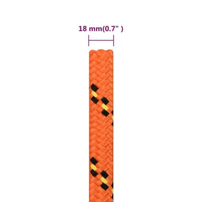 vidaXL Corda per barca Arancione 18 mm 25 m in Polipropilene