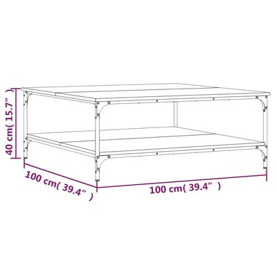 vidaXL Tavolino da Salotto Nero 100x100x40 cm in Legno Multistrato