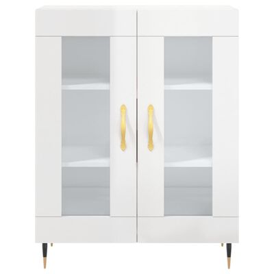 vidaXL Credenza Bianco Lucido 69,5x34x180 cm in Legno Multistrato