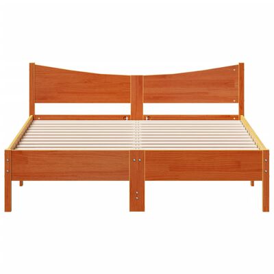 vidaXL Giroletto senza Materasso Marrone Cera 150x200 cm Legno di Pino