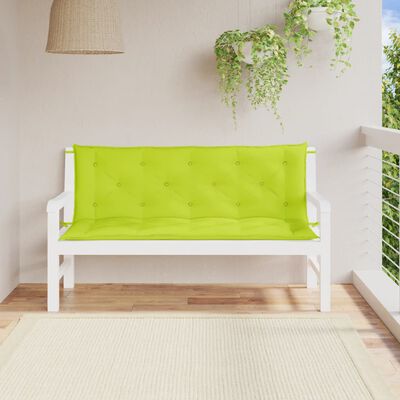 vidaXL Cuscino per Panca Verde Intenso 150x(50+50)x7cm Tessuto Oxford