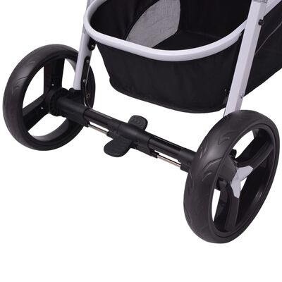 vidaXL Passeggino 3 in 1 in Alluminio Grigio e Nero