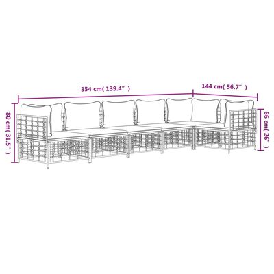 vidaXL Set Divani da Giardino 6 pz con Cuscini Antracite in Polyrattan