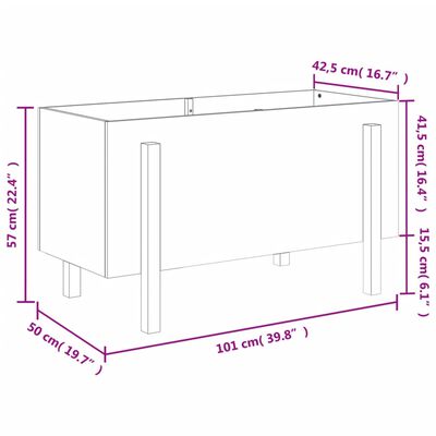 vidaXL Fioriera Rialzata da Giardino Bianca 101x50x57 cm Massello Pino