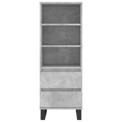 vidaXL Credenza Grigio Cemento 40x36x110 cm in Legno Multistrato