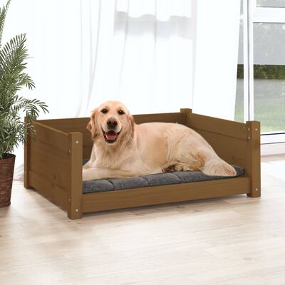 vidaXL Cuccia per Cani Ambra 75,5x55,5x28cm in Legno Massello di Pino