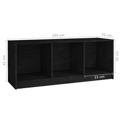 vidaXL Mobile Porta TV Nero 104x33x41 cm in Legno Massello di Pino