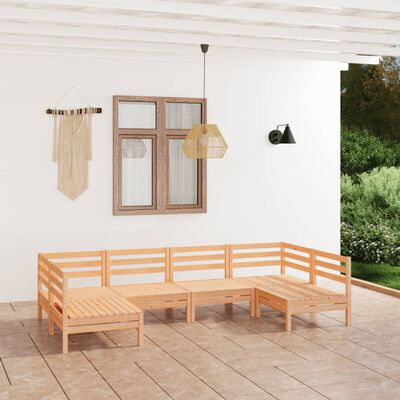 vidaXL Set Salotto da Giardino 6 pz in Legno Massello di Pino