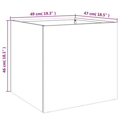 vidaXL Fioriera Antracite 49x47x46 cm in Acciaio