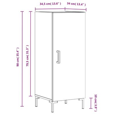 vidaXL Credenza Rovere Sonoma 34,5x34x90 cm in Legno Multistrato