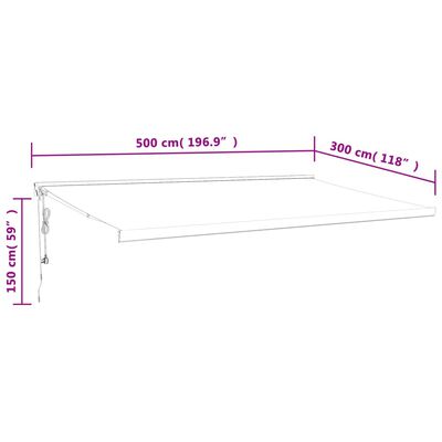 vidaXL Tenda da Sole Retrattile Antracite 5x3 m in Tessuto e Alluminio