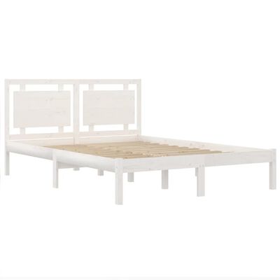 vidaXL Giroletto Bianco in Legno Massello 135x190 cm Double