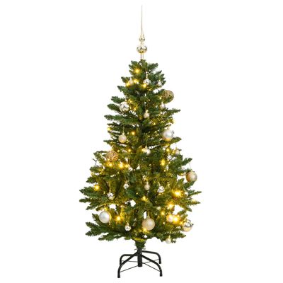 vidaXL Albero Natale Incernierato con 150 LED e Palline 150 cm