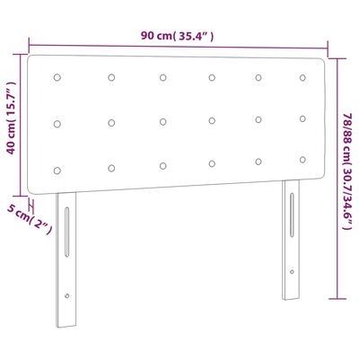 vidaXL Testiera a LED Nera 90x5x78/88 cm in Tessuto