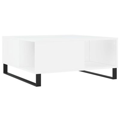 vidaXL Tavolino da Salotto Bianco 80x80x36,5 cm in Legno Multistrato