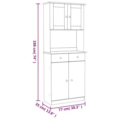 vidaXL Credenza ALTA Bianca 77x35x188 cm in Legno Massello di Pino