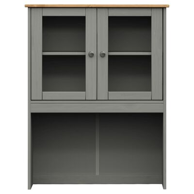 vidaXL Credenza VIGO Grigia 78x40x175 cm in Legno Massello di Pino