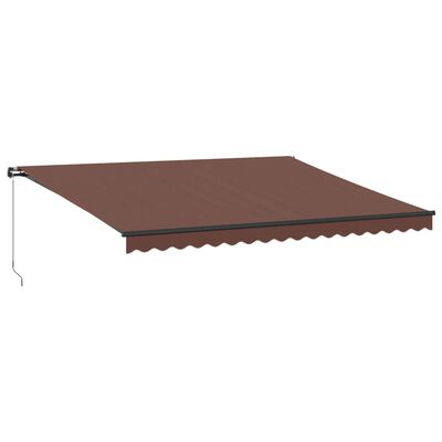 vidaXL Tenda da Sole Retrattile Manuale Marrone 450x350 cm