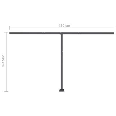 vidaXL Tenda da Sole Retrattile Manuale LED 450x350 cm Arancio Marrone