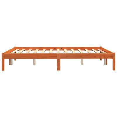 vidaXL Giroletto senza Materasso Marrone Cera 160x200 cm Legno di Pino