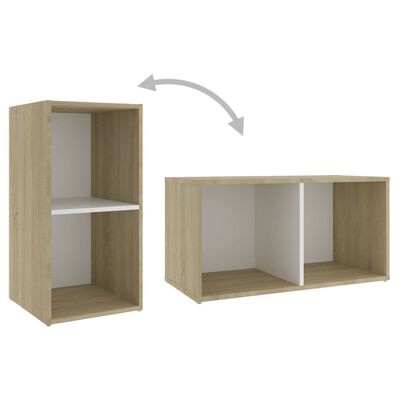 vidaXL Mobili TV 2 pz Bianco e Rovere 72x35x36,5 cm Legno Multistrato