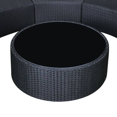 vidaXL Set Divani da Giardino 6 pz con Cuscini in Polyrattan Nero