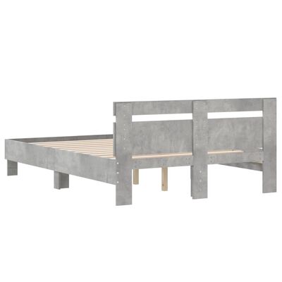 vidaXL Giroletto Testiera Grigio Cemento 135x190 cm Legno Multistrato