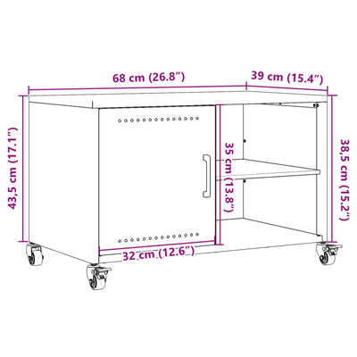 vidaXL Mobile TV Rosa 68x39x43,5 cm in Acciaio