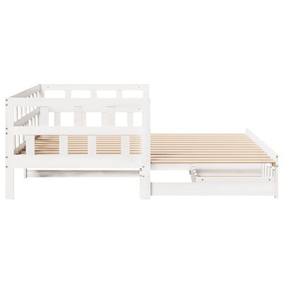 vidaXL Dormeuse Letto Estraibile e Cassetti Bianca 80x200cm Legno Pino