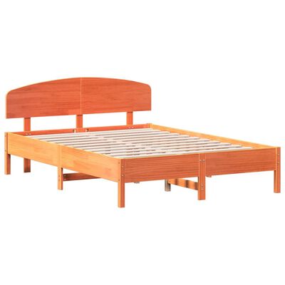 vidaXL Giroletto senza Materasso Marrone Cera 160x200 cm Legno di Pino