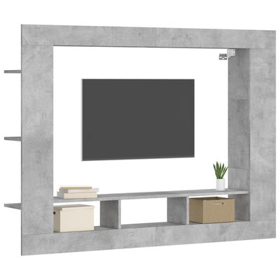 vidaXL Mobile Porta TV Grigio Cemento 152x22x113 cm Legno Multistrato