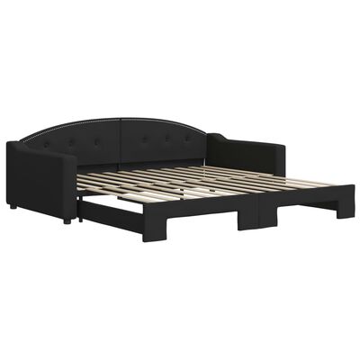 vidaXL Divano Letto con Letto Estraibile Nero 100x200 cm in Tessuto