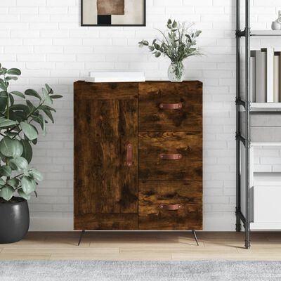 vidaXL Credenza Rovere Fumo 69,5x34x90 cm in Legno Multistrato