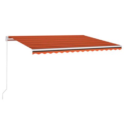 vidaXL Tenda da Sole Manuale con LED 400x350 cm Arancione e Marrone