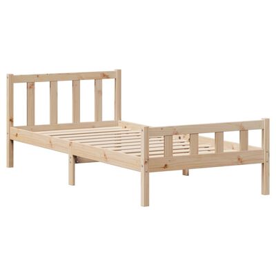 vidaXL Letto senza Materasso 75x190 cm in Legno Massello Pino