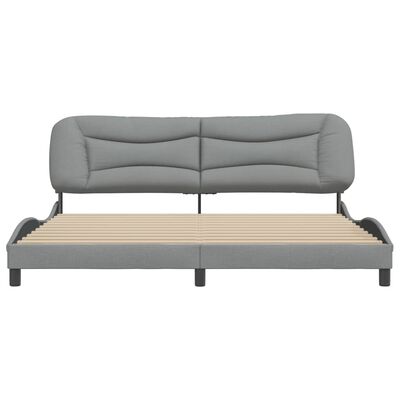 vidaXL Giroletto senza Materasso Grigio Chiaro 200x200 cm Tessuto