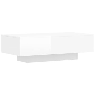 vidaXL Tavolino Salotto Bianco Lucido 100x49,5x31 cm Legno Multistrato