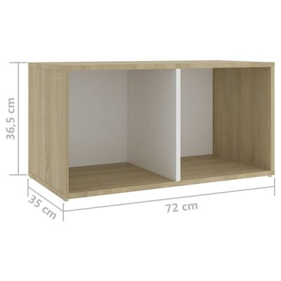 vidaXL Mobili TV 2 pz Bianco e Rovere 72x35x36,5 cm Legno Multistrato