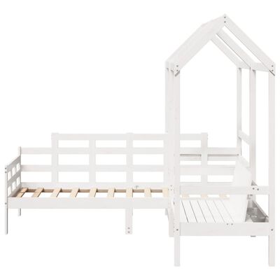 vidaXL Set Dormeuse e Panca con Tetto Bianco 90x190cm Massello Pino