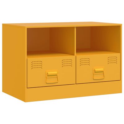 vidaXL Mobili TV 2 pz Giallo Senape 67x39x44 cm in Acciaio