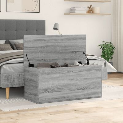 vidaXL Contenitore Grigio Sonoma 100x42x46 cm Legno Multistrato