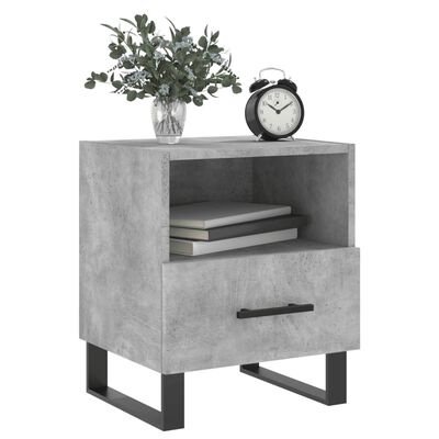 vidaXL Comodini 2 pz Grigio Cemento 40x35x47,5 cm in Legno Multistrato