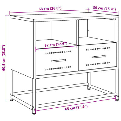 vidaXL Mobile TV Antracite 68x39x60,5 cm in Acciaio